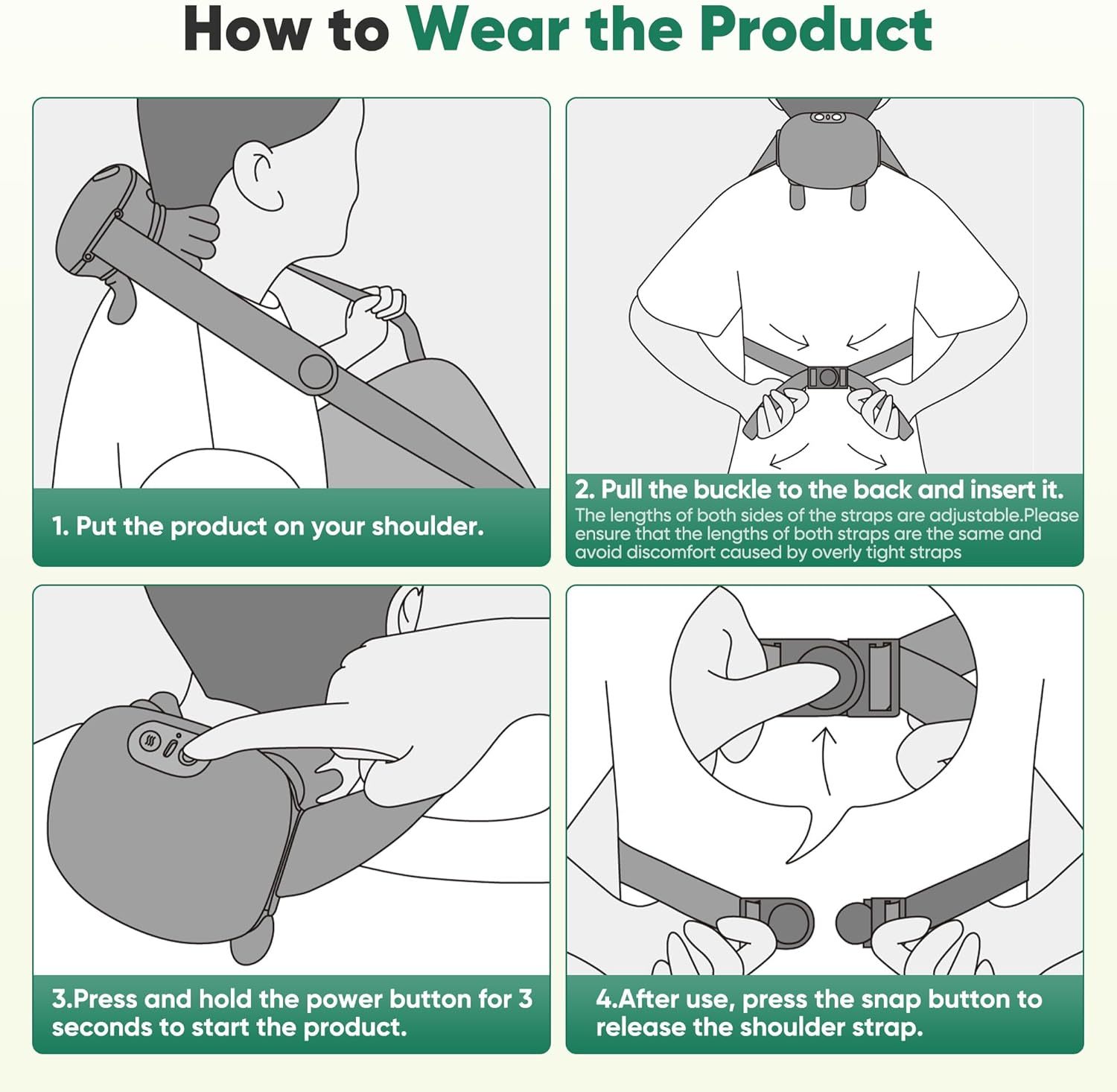 YearPeak Heated Neck & Shoulder Massager – Portable Deep Tissue Relief