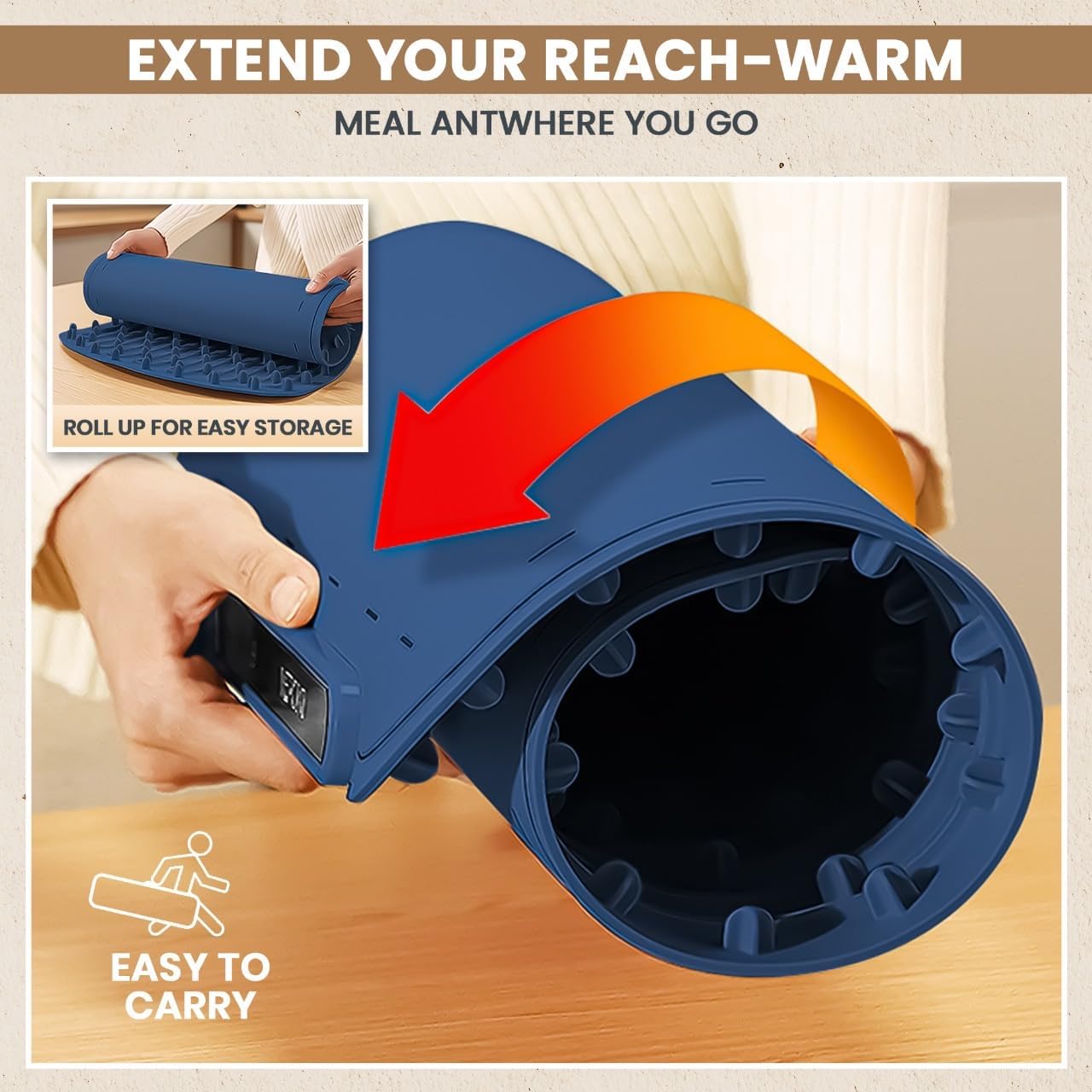 YearPeak Silicone Warming Mat - Adjustable Temperature Buffet Mat with Auto Shut-Off