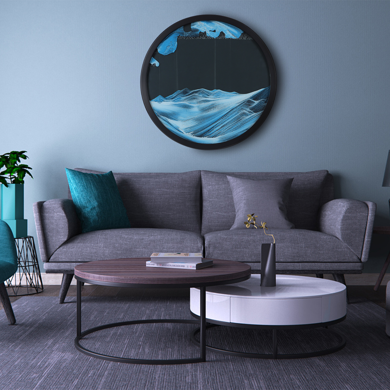 YearPeak Moving Sand Art Wall Decor - Rotating Illusion Sand Scene Picture Frame