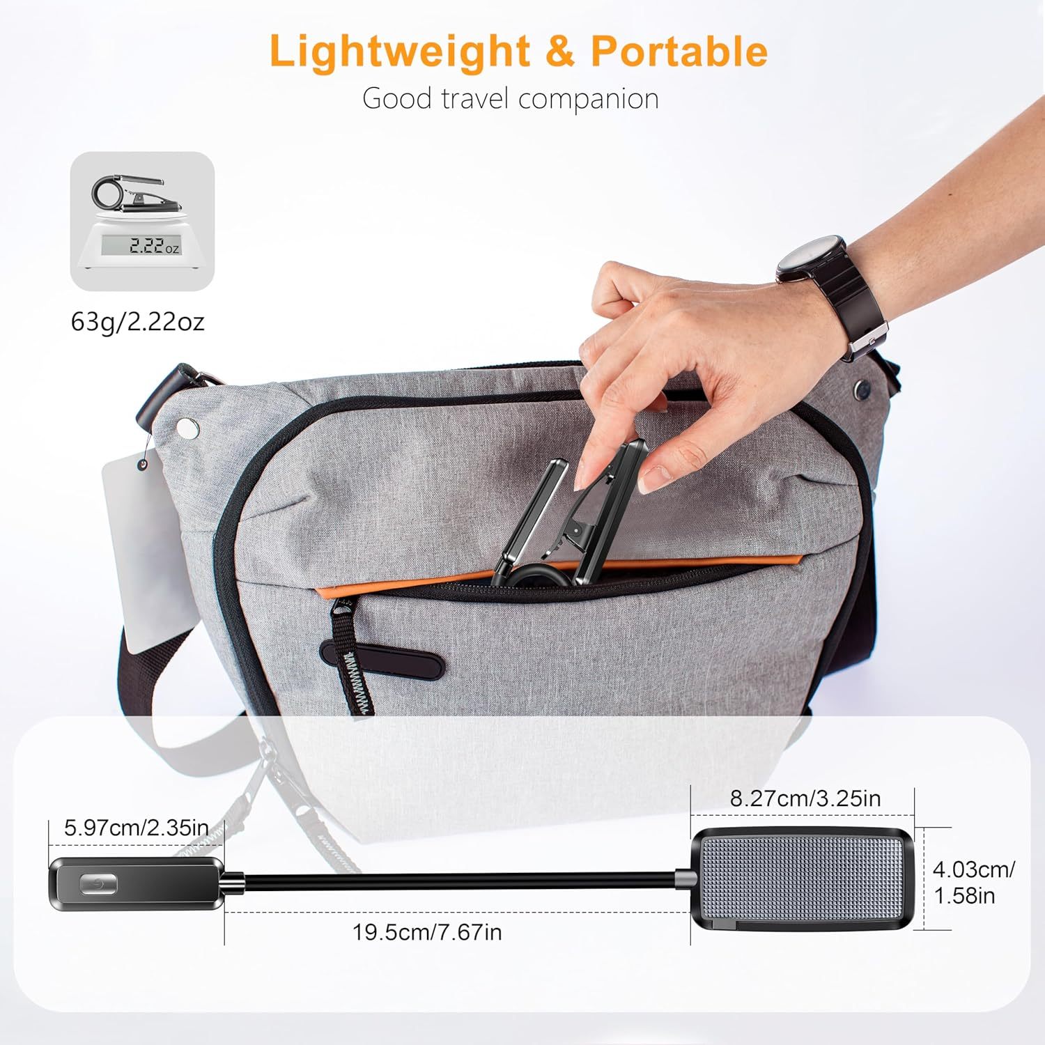 YearPeak Clip-On Reading Light - 3-Color Dimmable USB Lamp