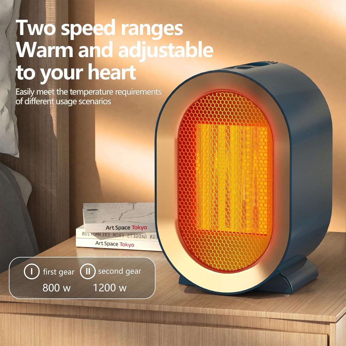 YearPeak Personal Ceramic Space Heater - 1200W Fast Quiet Desk Heater