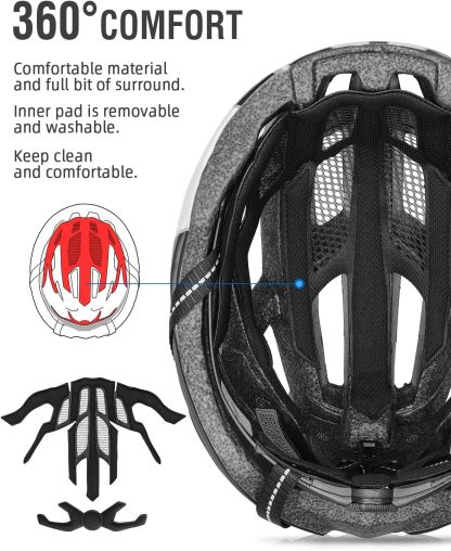 Cycling Best LED Ventilated Bike Helmet with Magnetic Visor & Adjustable Fit