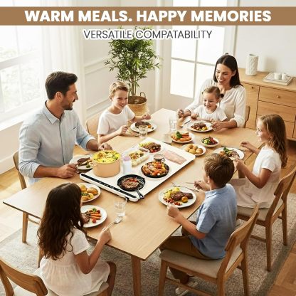 YearPeak Silicone Warming Mat - Adjustable Temperature Buffet Mat with Auto Shut-Off