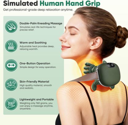 YearPeak Heated Neck & Shoulder Massager – Portable Deep Tissue Relief
