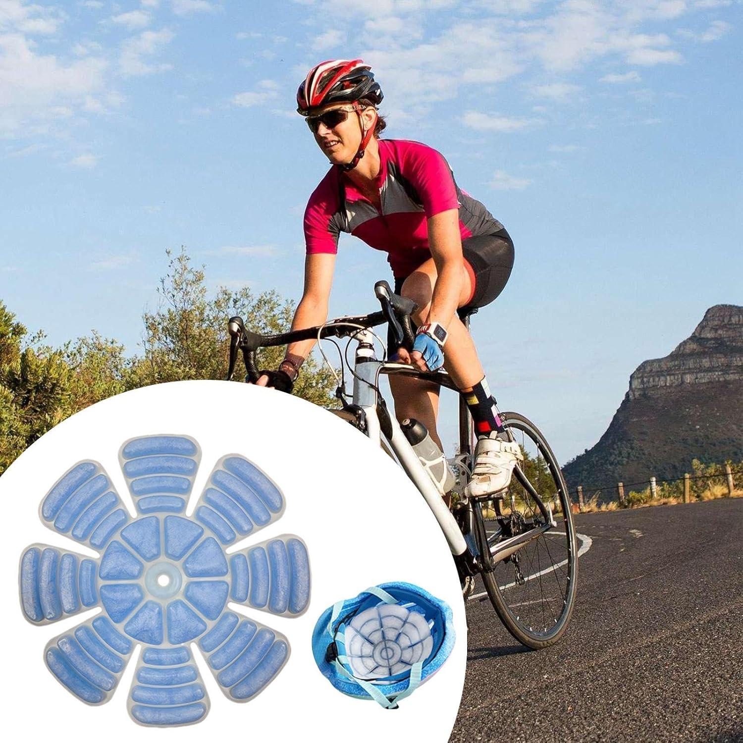 Cycling Best P-CM Cooling Cap Insert - Reusable Instant Cooling Pad for Outdoor