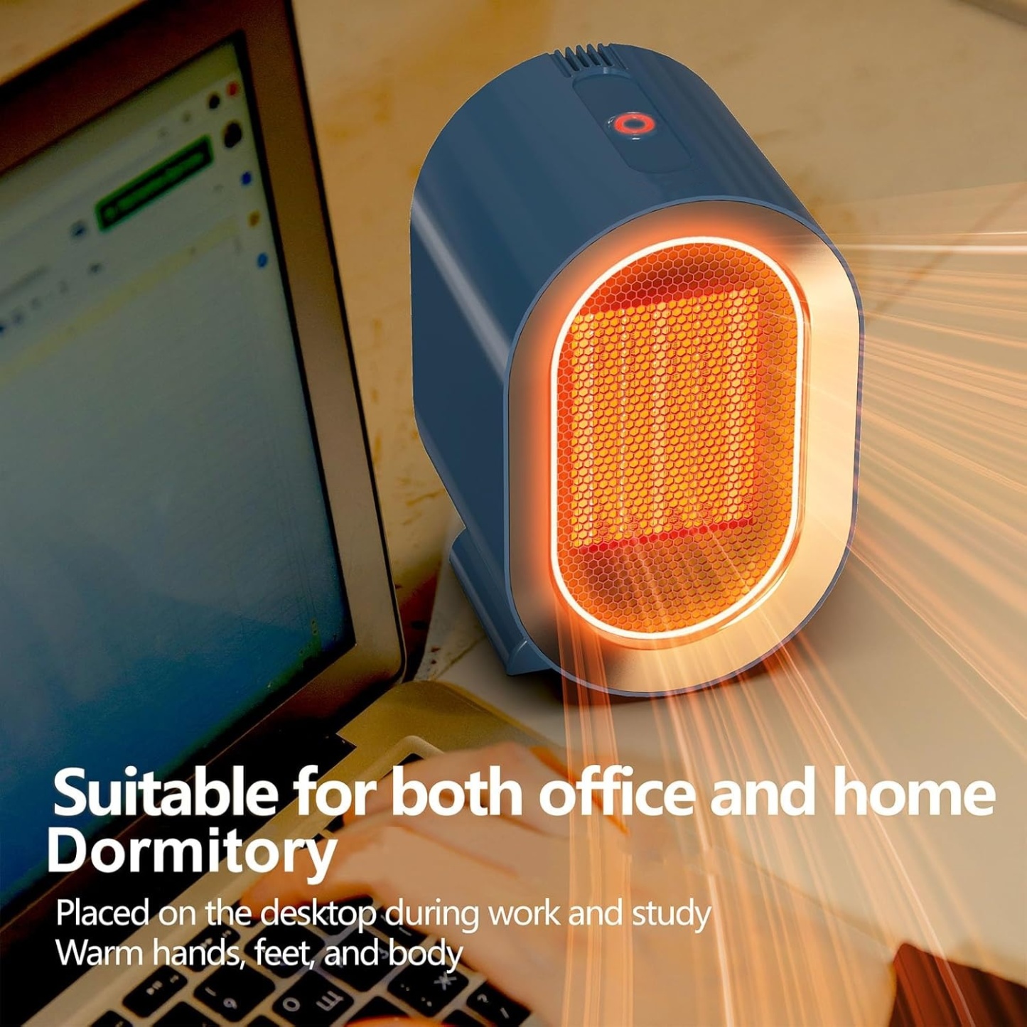 YearPeak Personal Ceramic Space Heater - 1200W Fast Quiet Desk Heater