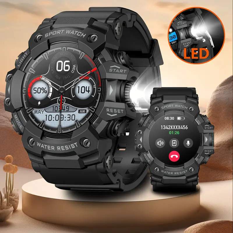 YearPeak Fitness Smartwatch - Bluetooth Running Watch with Pedometer, Sleep Tracker,  Waterproof