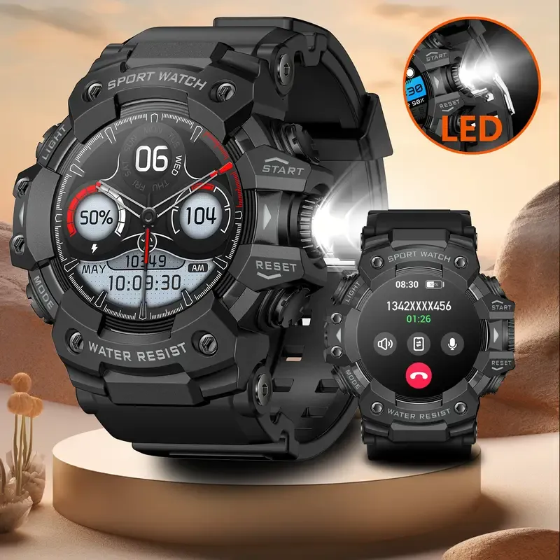 YearPeak Fitness Smartwatch - Bluetooth Running Watch with Pedometer, Sleep Tracker,  Waterproof