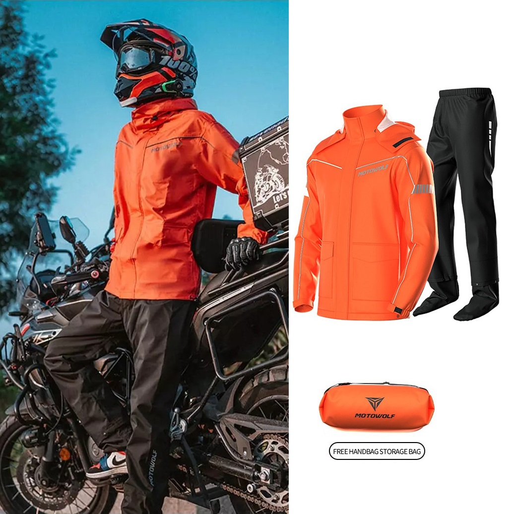 Cycling Best Men's Waterproof Motorcycle Raincoat Suit jacket & Pants