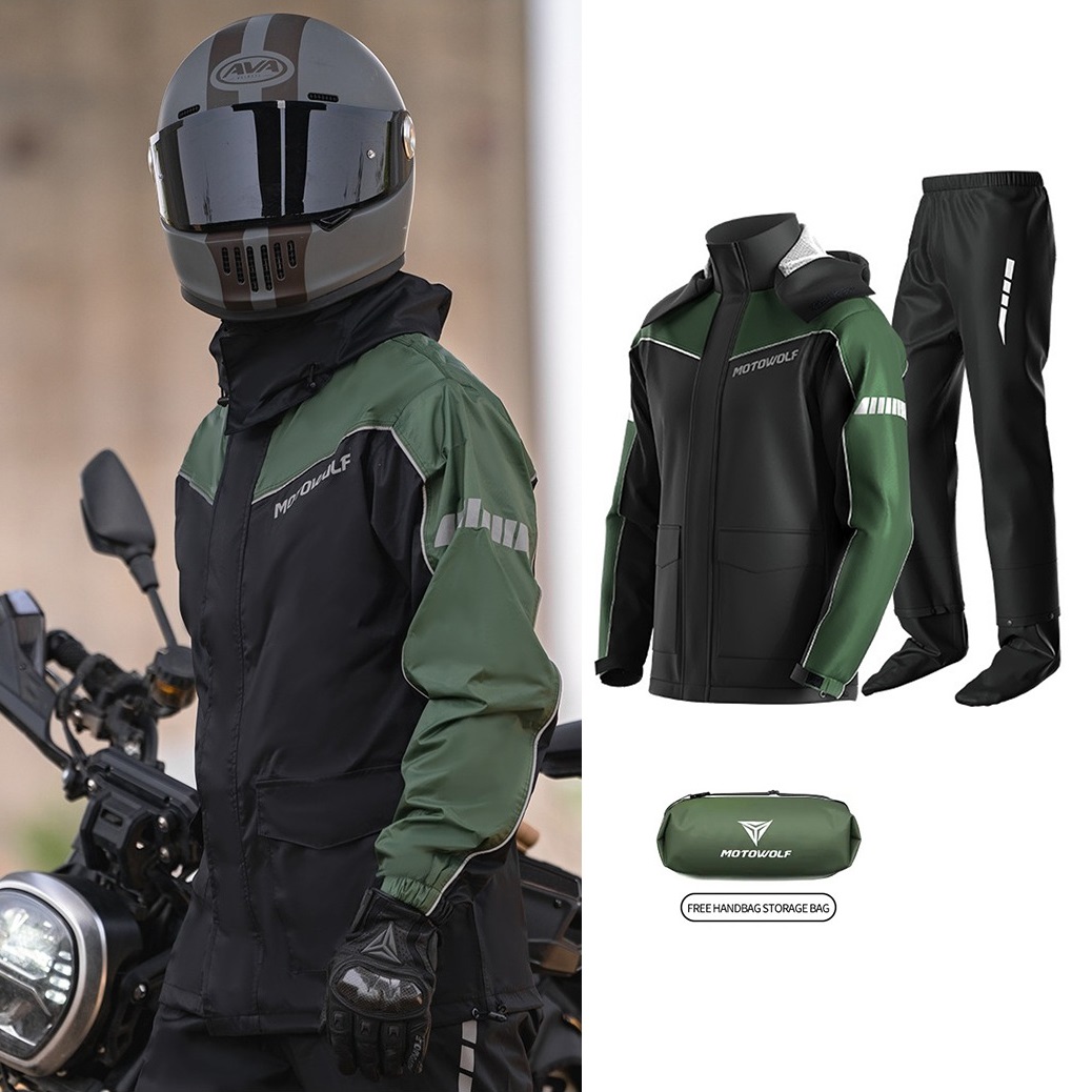 Cycling Best Men's Waterproof Motorcycle Raincoat Suit jacket & Pants