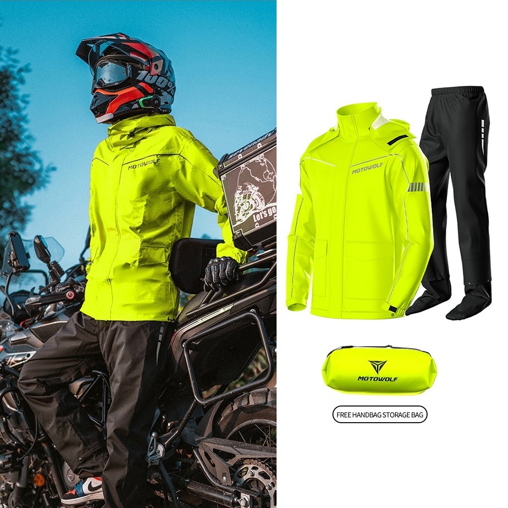Cycling Best Men's Waterproof Motorcycle Raincoat Suit jacket & Pants