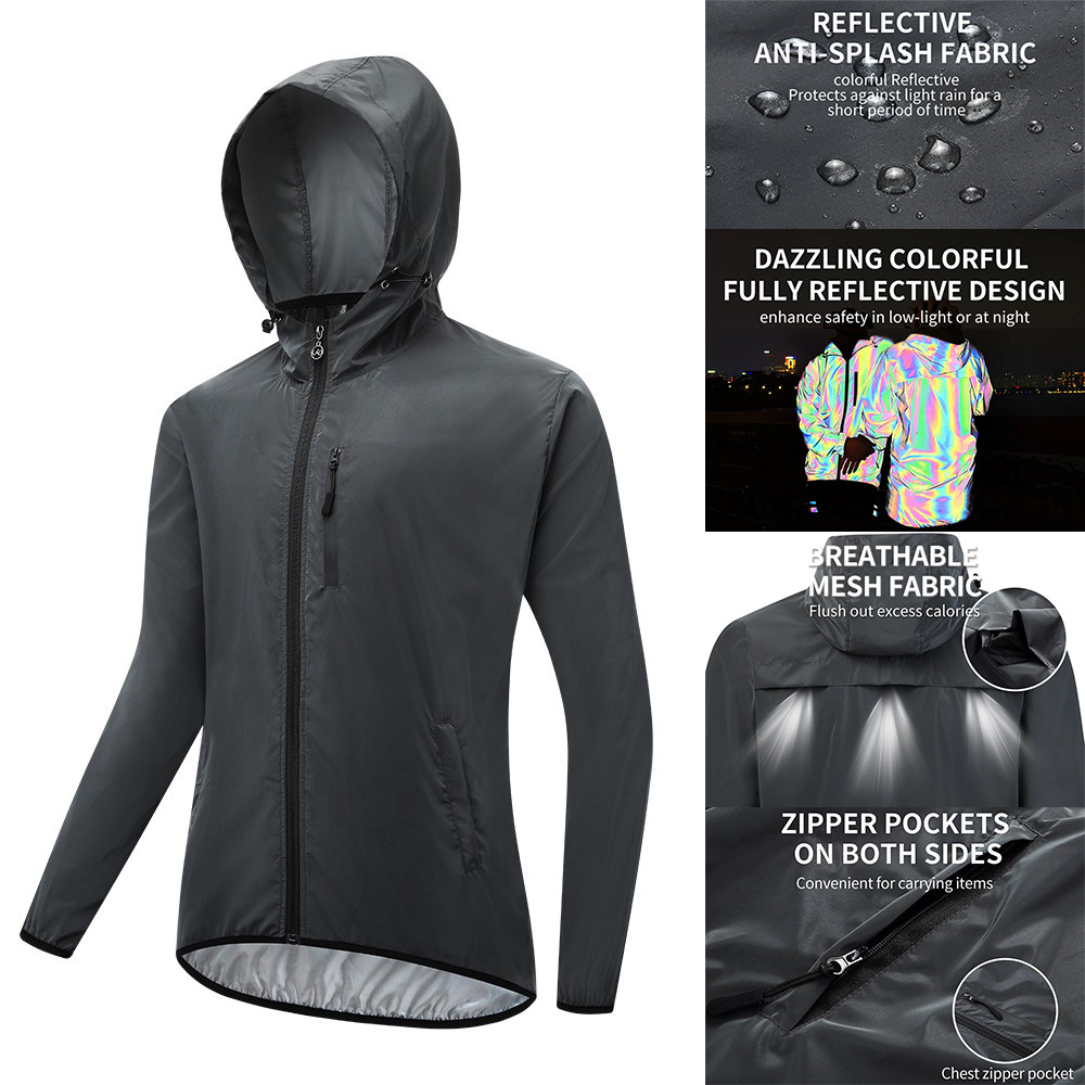 Cycling Best Reflective Windproof Jacket - Unisex Hooded Cycling Gear