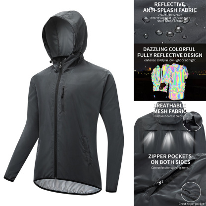 Cycling Best Reflective Windproof Jacket - Unisex Hooded Cycling Gear