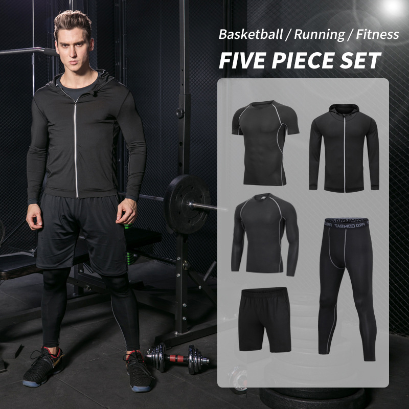 Cycling Best 5-Piece Men's Compression Sportswear Set  Gym, Running Cycling