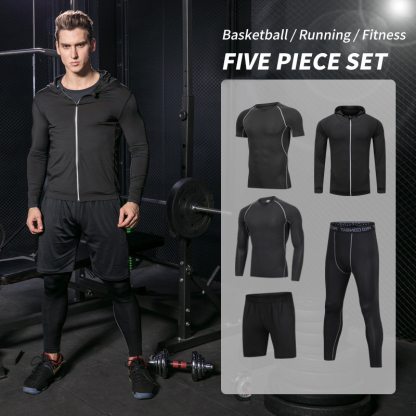 Cycling Best 5-Piece Men's Compression Sportswear Set  Gym, Running Cycling