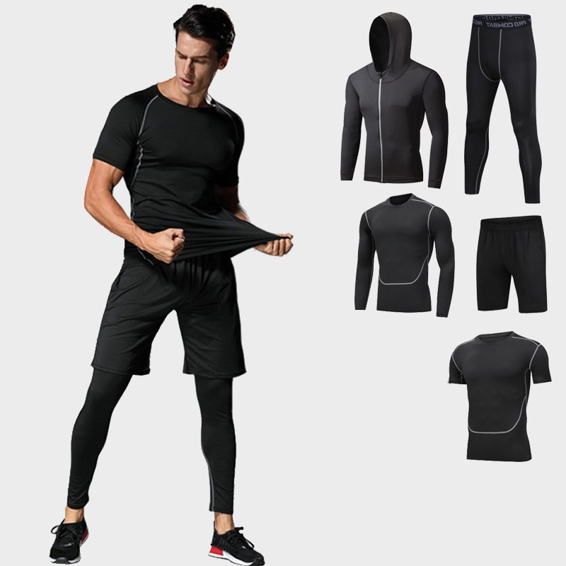 Cycling Best 5-Piece Men's Compression Sportswear Set  Gym, Running Cycling