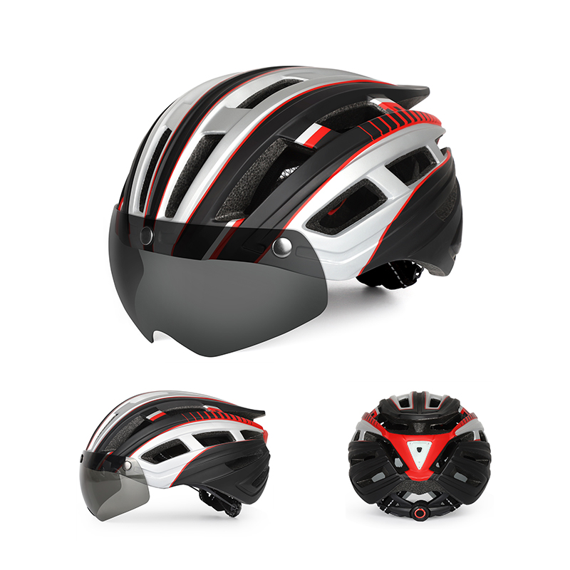 Cycling Best LED Ventilated Bike Helmet with Magnetic Visor & Adjustable Fit