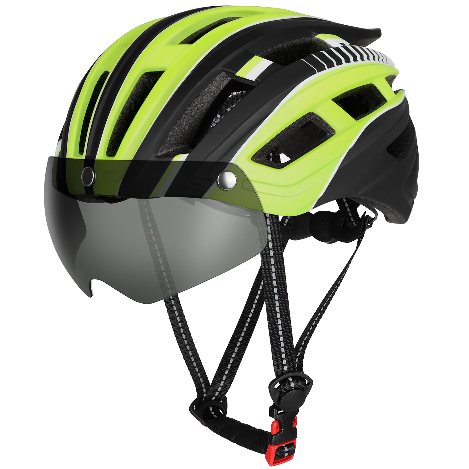 Cycling Best LED Ventilated Bike Helmet with Magnetic Visor & Adjustable Fit