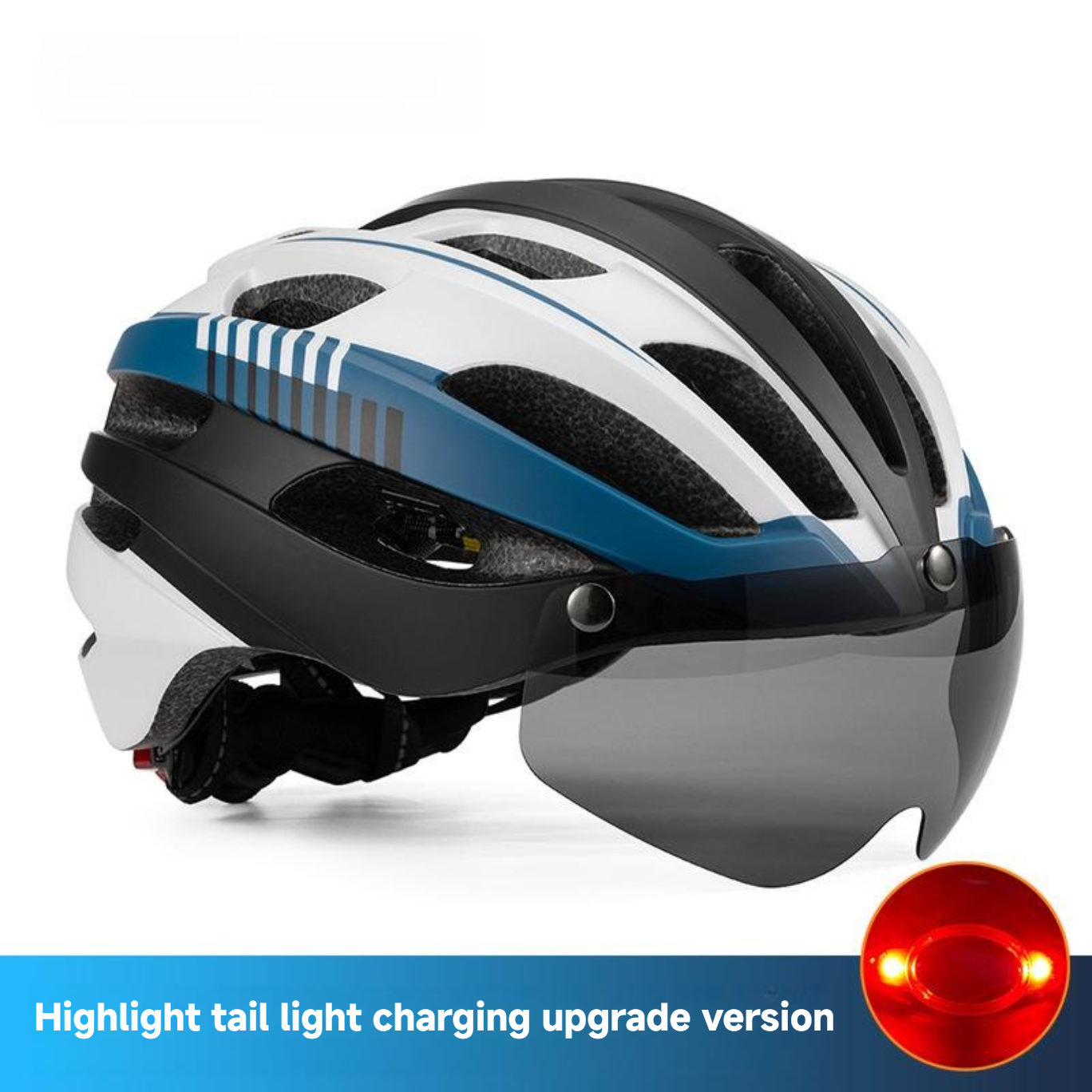 Cycling Best Bike Helmet with USB Light & Magnetic Goggles – UV Protec