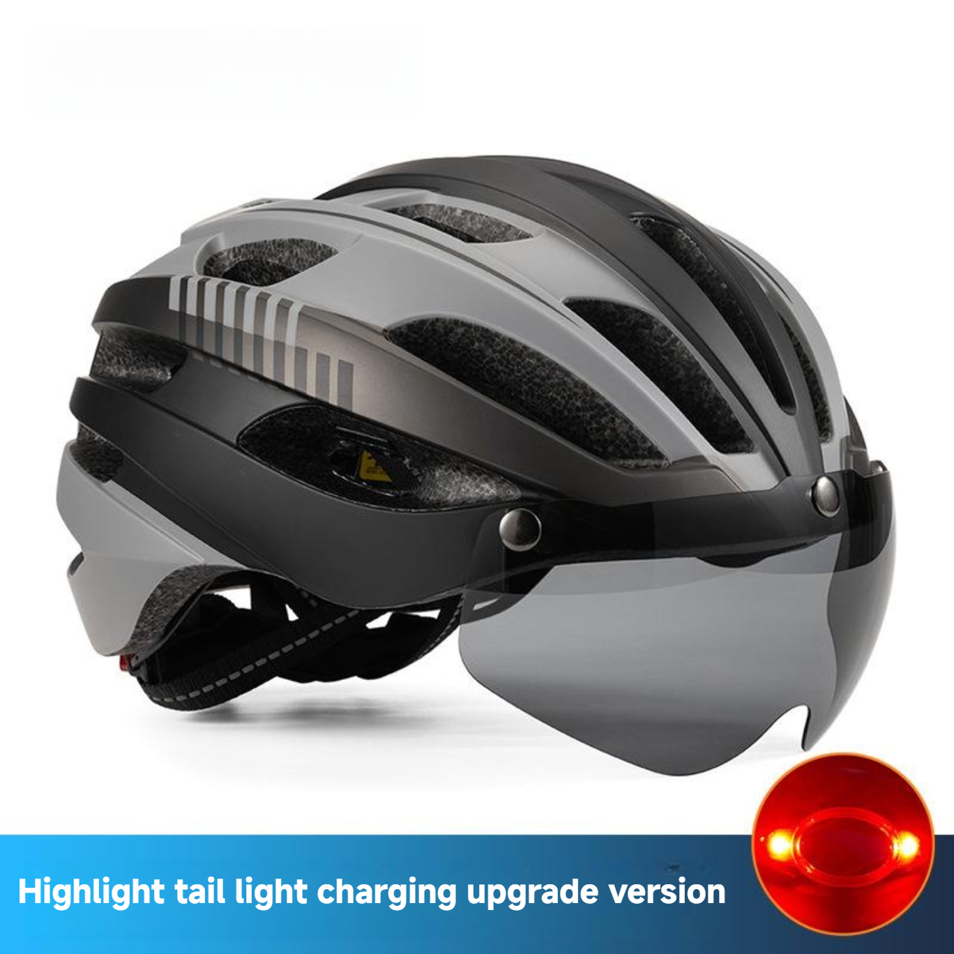 Cycling Best Bike Helmet with USB Light & Magnetic Goggles – UV Protec