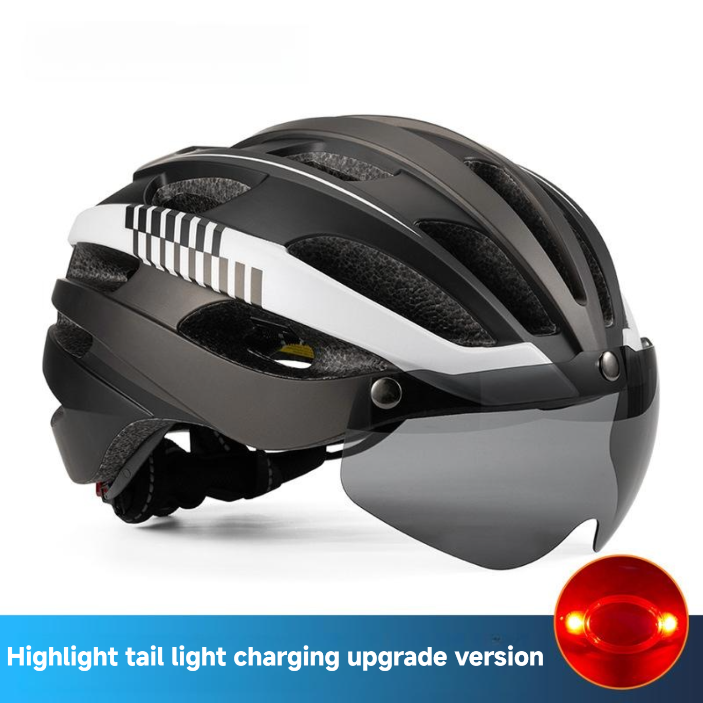 Cycling Best Bike Helmet with USB Light & Magnetic Goggles – UV Protec