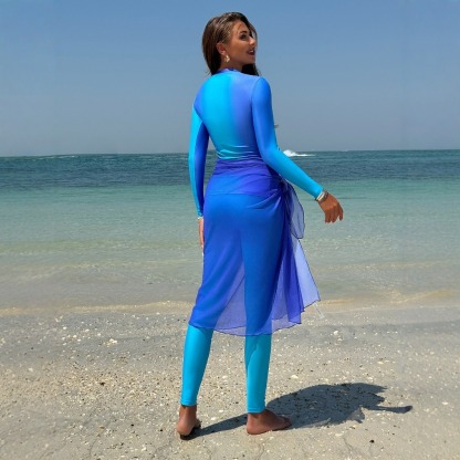YearPeak Women's Burkini Floral Print Modest Swimwear UPF 50+ with Skirt