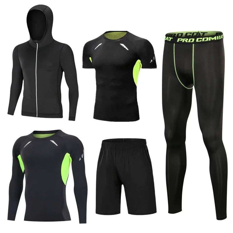Cycling Best 5-Piece Men's Compression Sportswear - Gym & Cycling Set