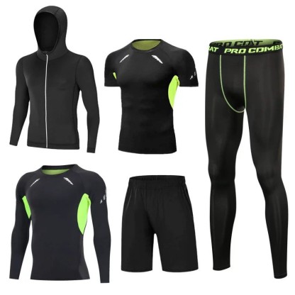 Cycling Best 5-Piece Men's Compression Sportswear Set  Gym, Running Cycling