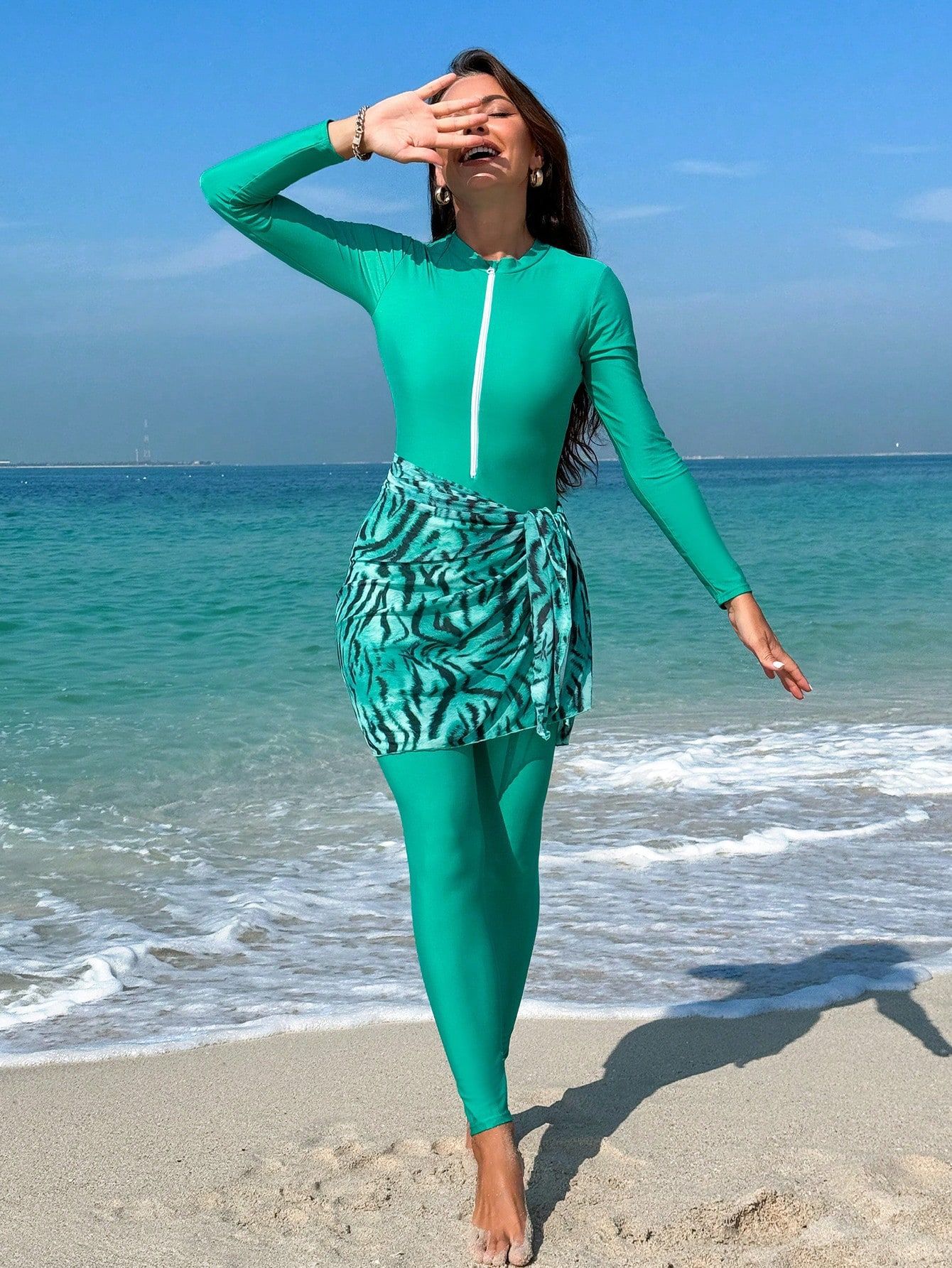 YearPeak Burkini Set - 3-Piece Modest Swimwear with UV Protection & Quick-Dry
