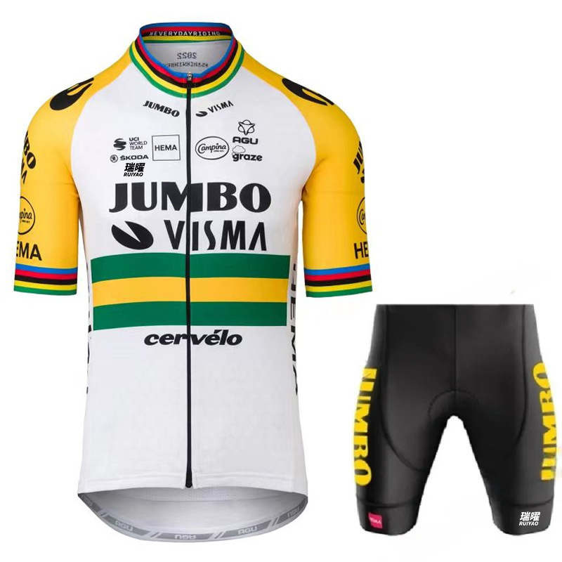 Cycling Best Men's Quick-Dry Team Visma Bike Jersey & Bib Shorts Set