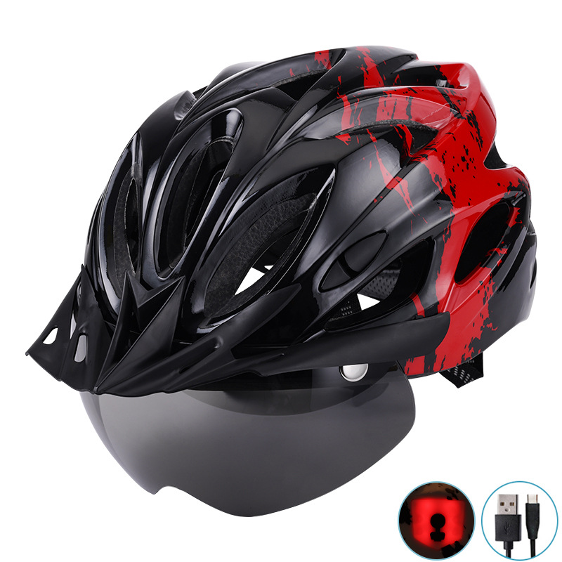 Cycling Best LED Bike Helmet with Magnetic Goggle Sun Visor