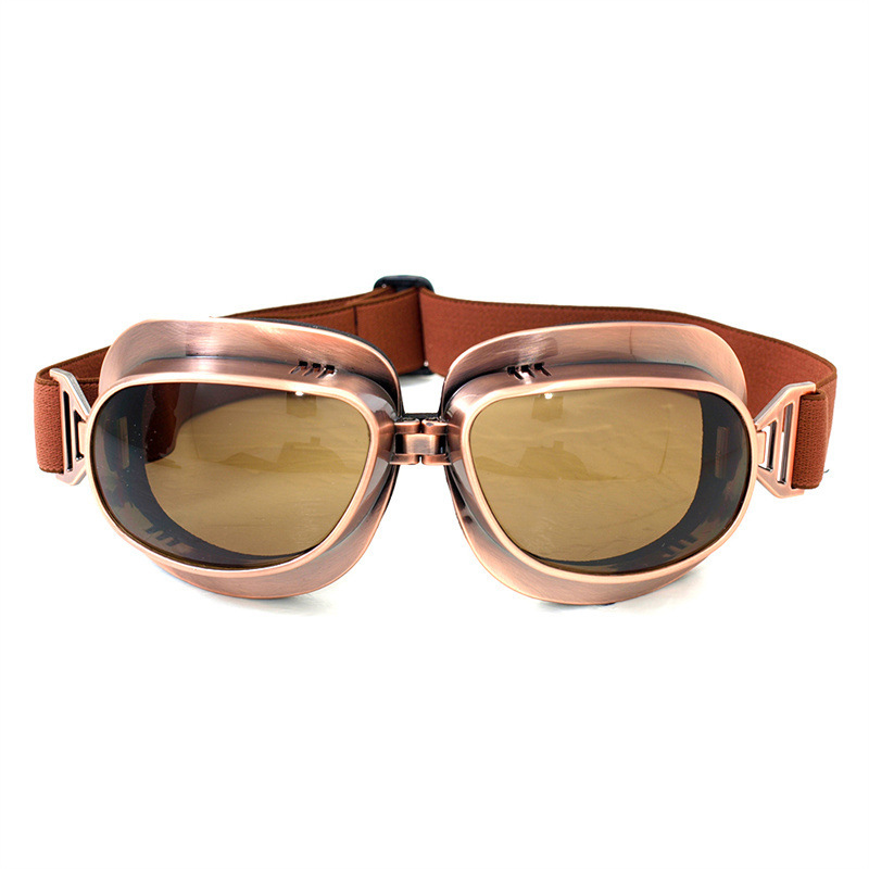 Cycling Best Retro Motorcycle Goggles - Lightweight Vintage Eyewear