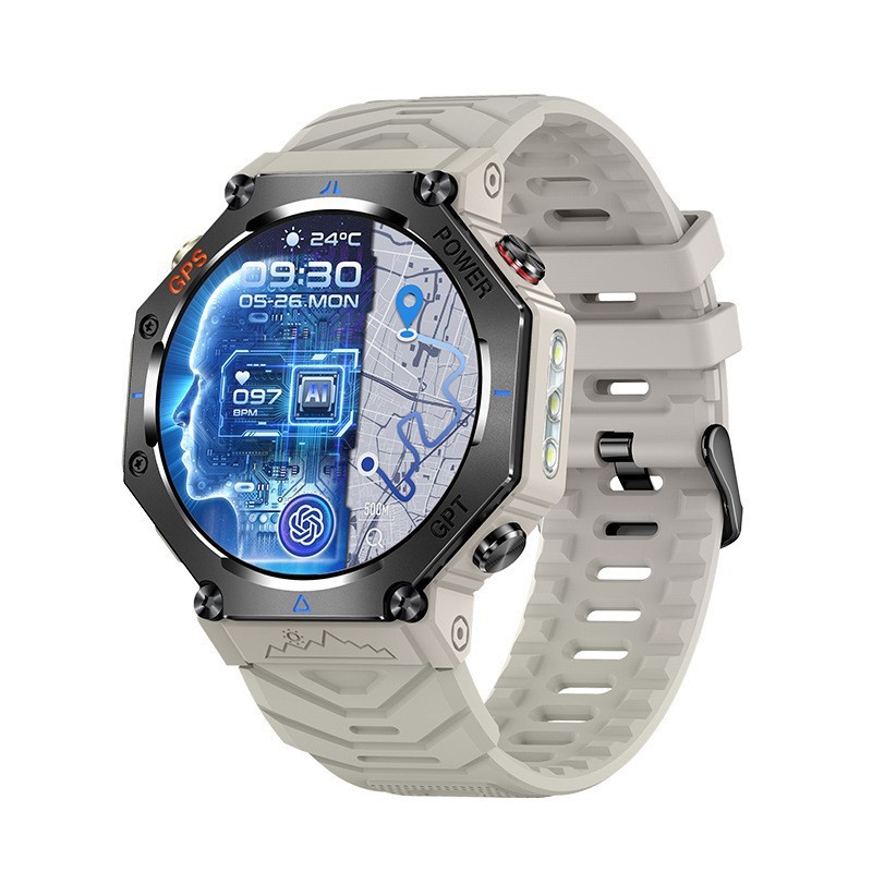 YearPeak Smartwatch with ChatGPT AI – 5ATM Waterproof, GPS, Dual-Band GNSS, Military-Grade
