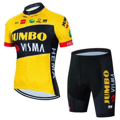 Cycling Best Men's Quick-Dry Team Visma Bike Jersey & Bib Shorts Set