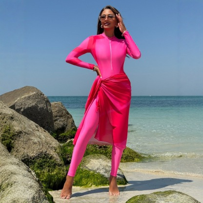 YearPeak Women's Burkini Floral Print Modest Swimwear UPF 50+ with Skirt