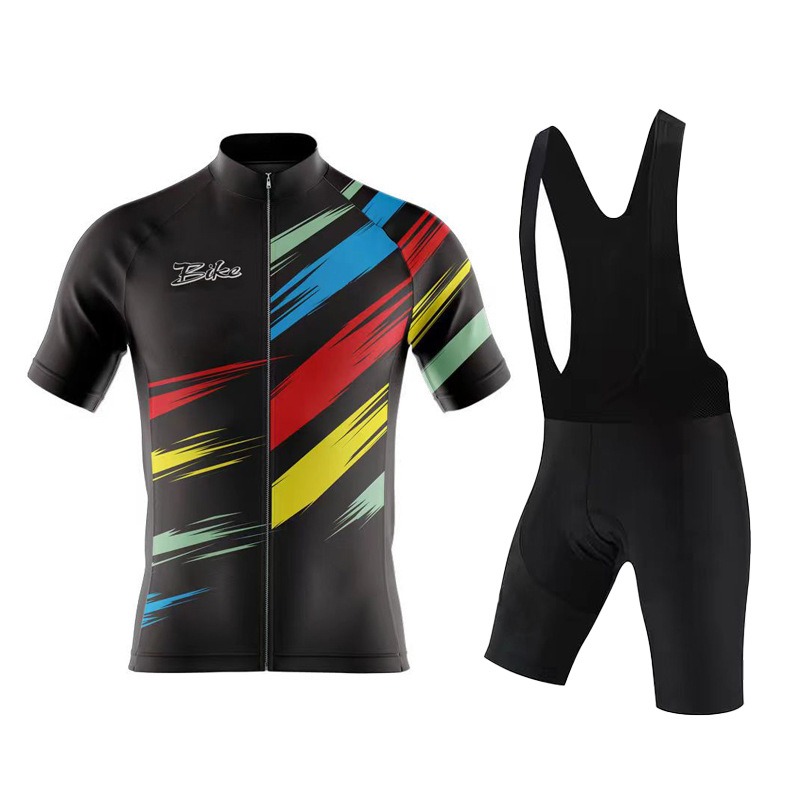 Cycling Best Men's Anti-Sweat UV-Protective Bib Jersey & Shorts Set