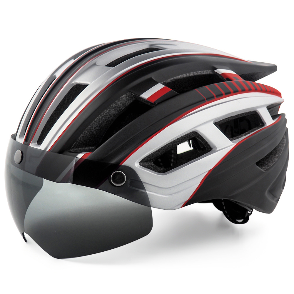 Cycling Best LED Ventilated Bike Helmet with Magnetic Visor & Adjustable Fit