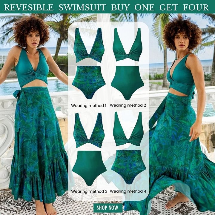 YearPeak Reversible Swimsuit 3-Piece Set - 4 Versatile Styles