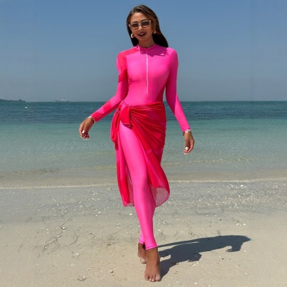 YearPeak Women's Burkini Floral Print Modest Swimwear UPF 50+ with Skirt