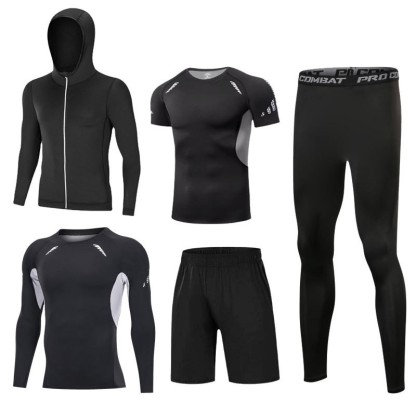 Cycling Best 5-Piece Men's Compression Sportswear Set  Gym, Running Cycling