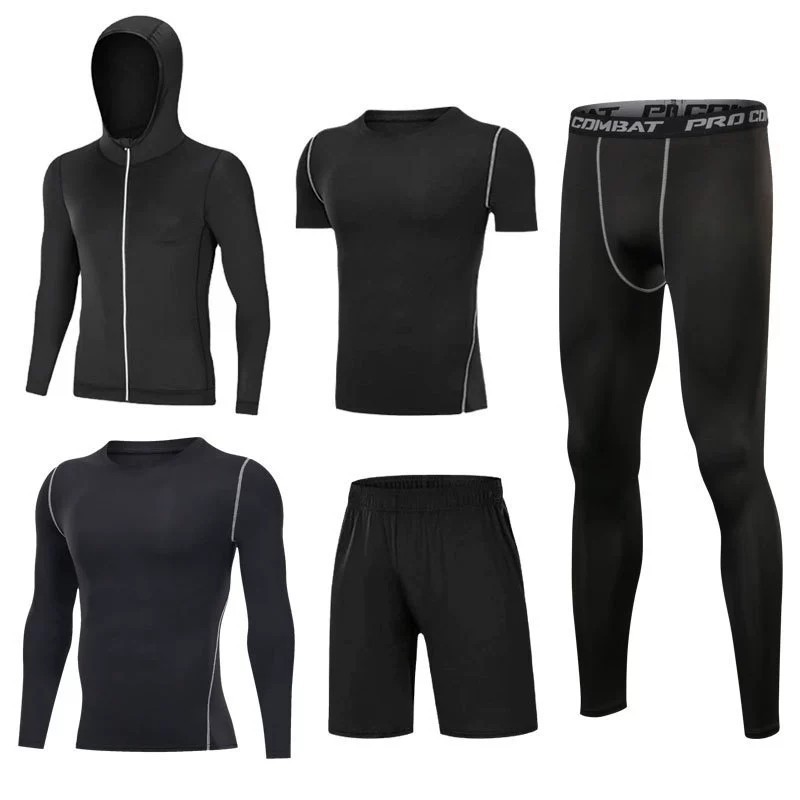 Cycling Best 5-Piece Men's Compression Sportswear Set Gym, Running Cycling