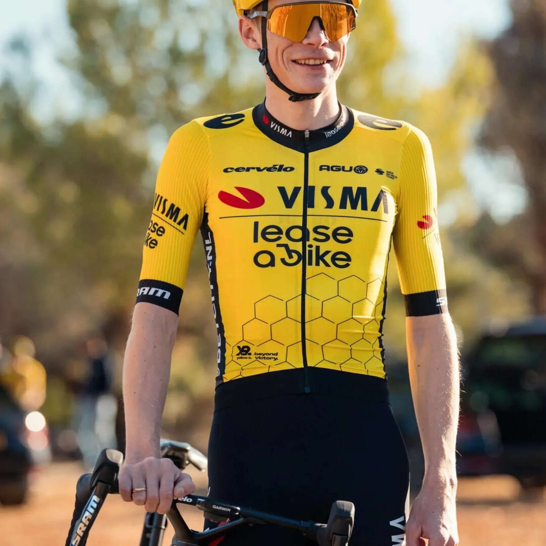 Cycling Best Men's Quick-Dry Team Visma Bike Jersey & Bib Shorts Set
