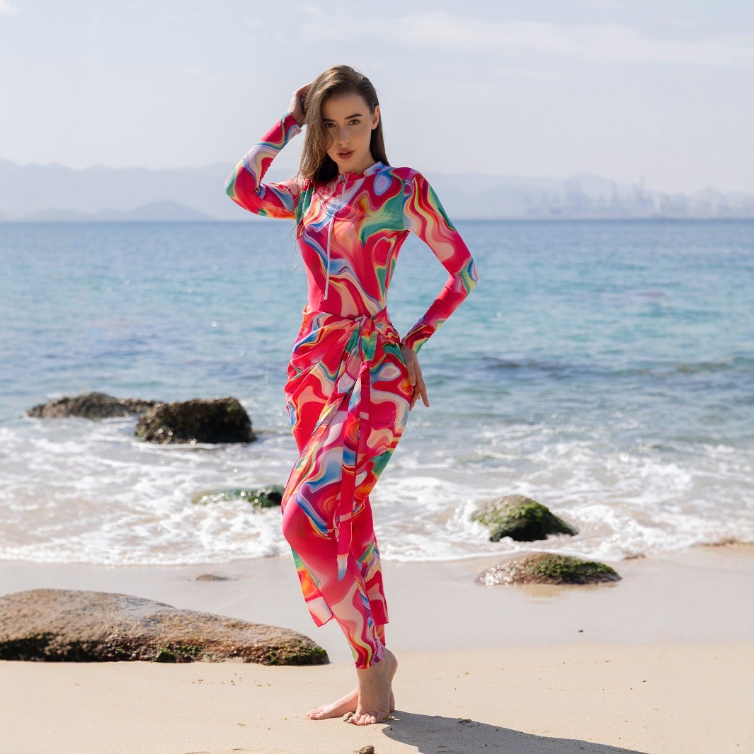 YearPeak Women's UPF50+ Zip-Front Full Coverage Rashguard Swimsuit