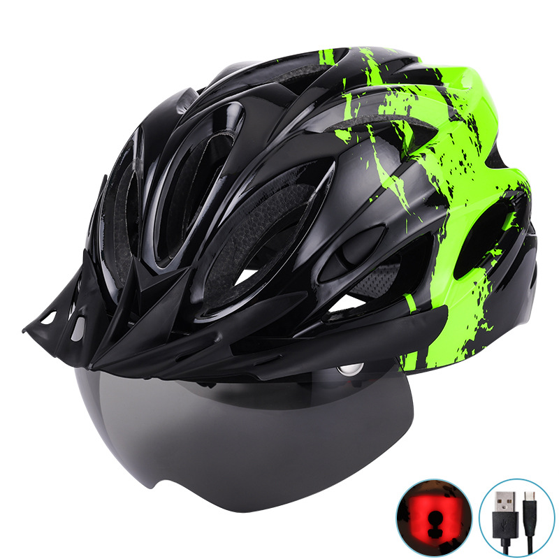 Cycling Best LED Bike Helmet with Magnetic Goggle Sun Visor