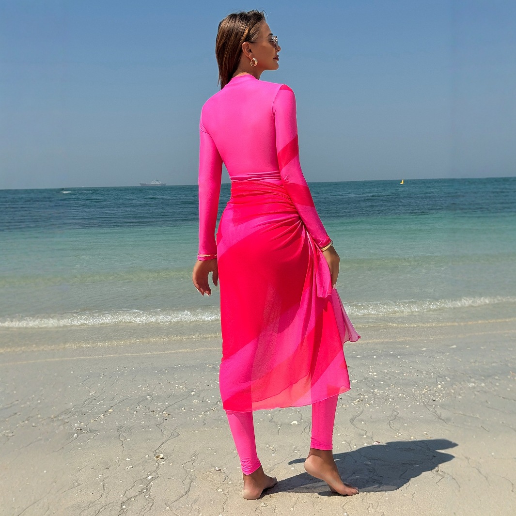 YearPeak Women's Burkini Floral Print Modest Swimwear UPF 50+ with Skirt