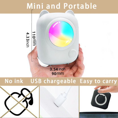 YearPeak Mini Thermal Printer - Bluetooth Sticker & Photo Printer, Inkless