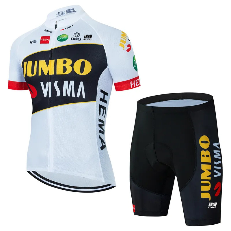 Cycling Best Men's Quick-Dry Team Visma Bike Jersey & Bib Shorts Set