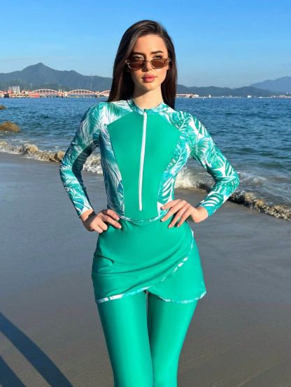 YearPeak Burkini Set - 3-Piece Modest Swimwear with UV Protection & Quick-Dry
