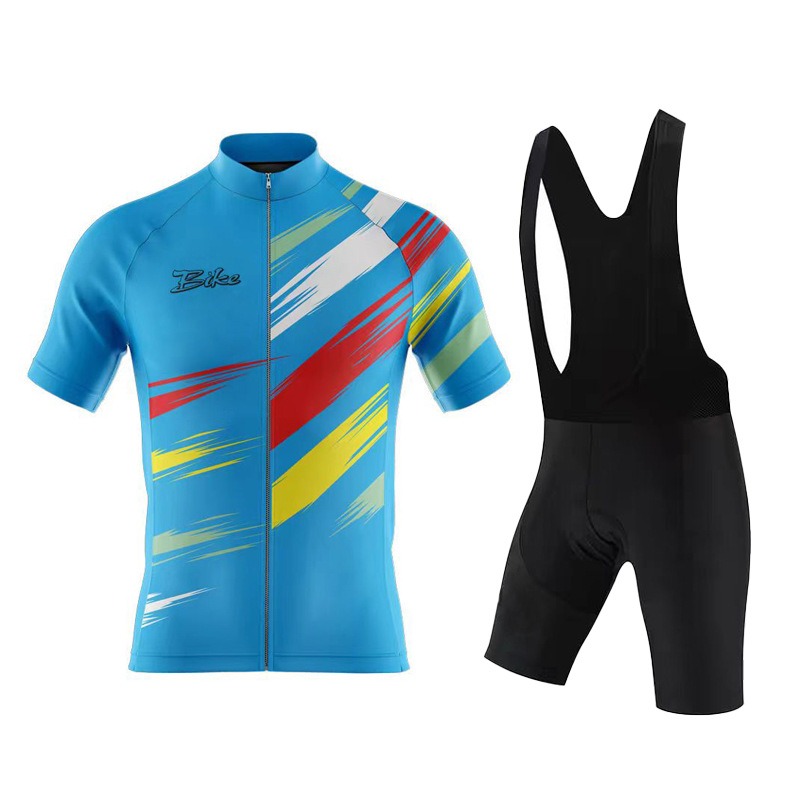 Cycling Best Men's Anti-Sweat UV-Protective Bib Jersey & Shorts Set