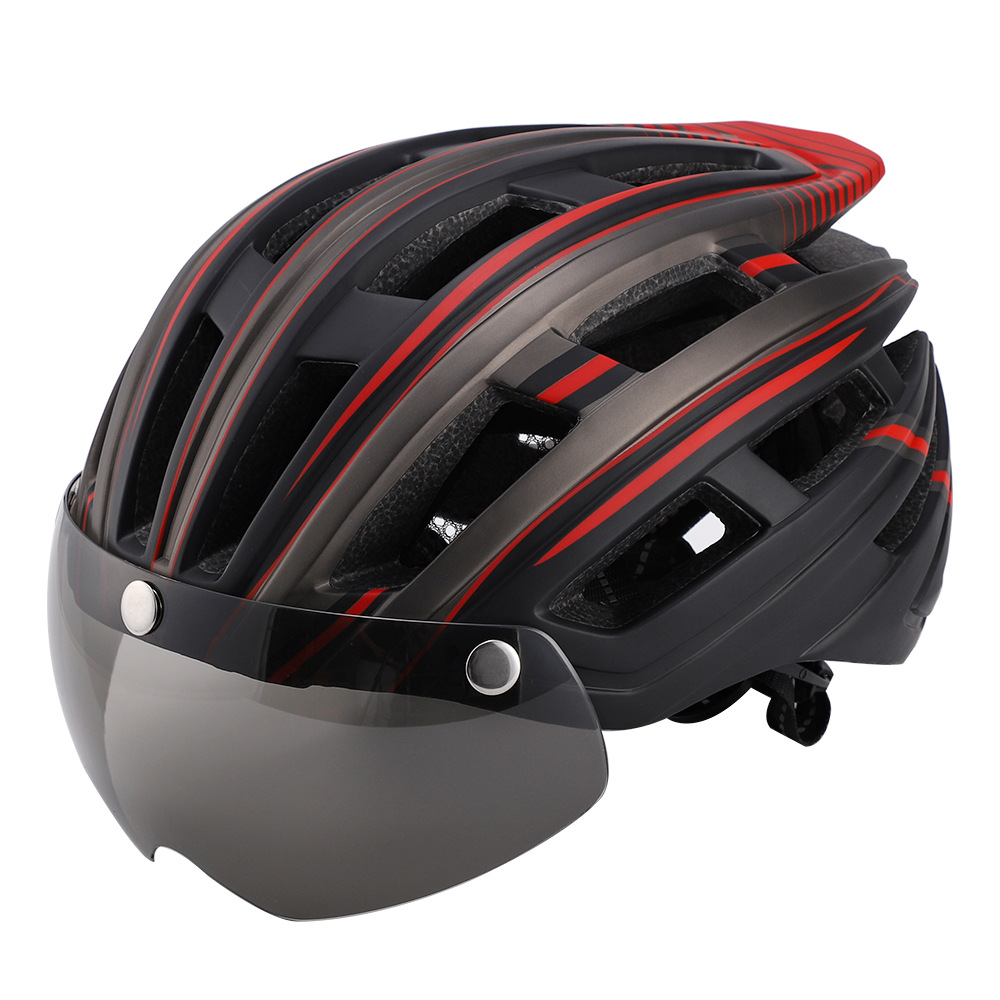 Cycling Best LED Ventilated Bike Helmet with Magnetic Visor & Adjustable Fit